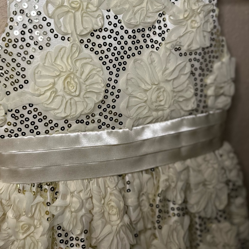 American Princess Cream Floral Girls Dress